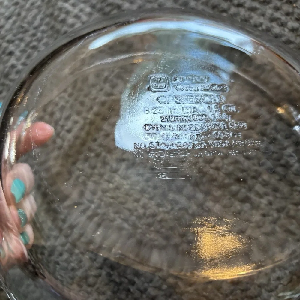 Anchor Hocking Ovenware Glass Casserole‎ Baking Dish #1037, 1.5 Qt Vintage USA
